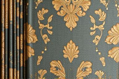 Rich tapestry or intricate fabric texture, showcasing detailed patterns.